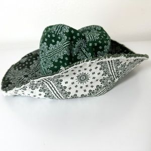Free People Orchard Print Bucket Hat in Green and White Combo